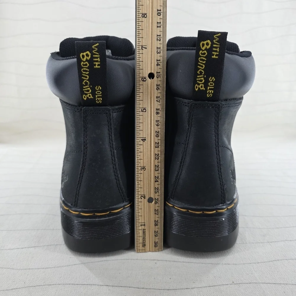 Dr Martens Mens Industrial Black Leather Soft Toe Work Boots ASTM F2892-11 Sz 8